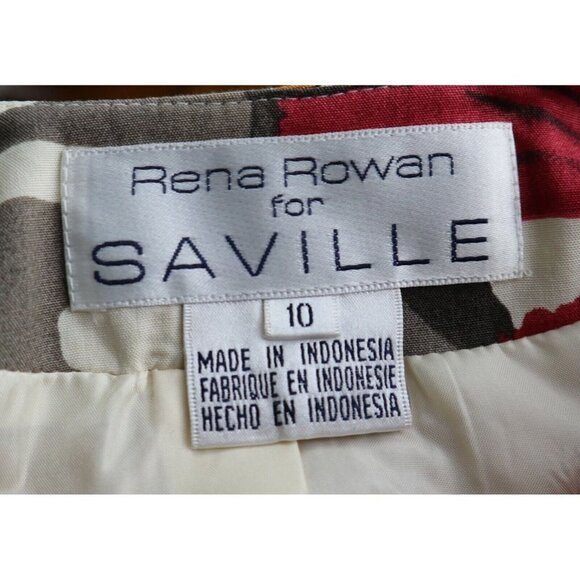 RED & GOLD FLORAL PRINT BLOUSE SHORT SLEEVE JACKET RENA ROWAN FOR SAVILLE - 10 - Picture 5 of 5